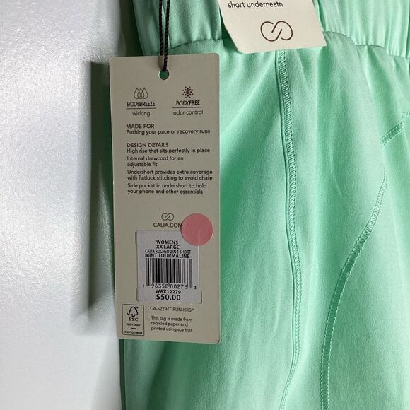 Ladies Calia by Carrie Underwood Run Collection High-Rise 2-in-1 run shorts 2XL - Picture 4 of 7